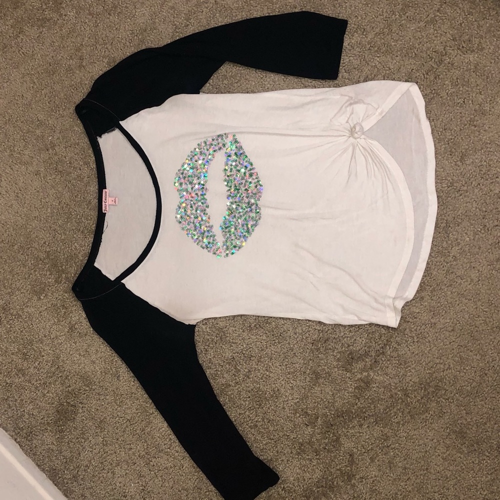 Sequined lip Juicy Couture 3/4 sleeve tank